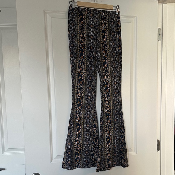 EARTHBOUND Pants - EARTHBOUND Black and Cream Boho Flare Pants